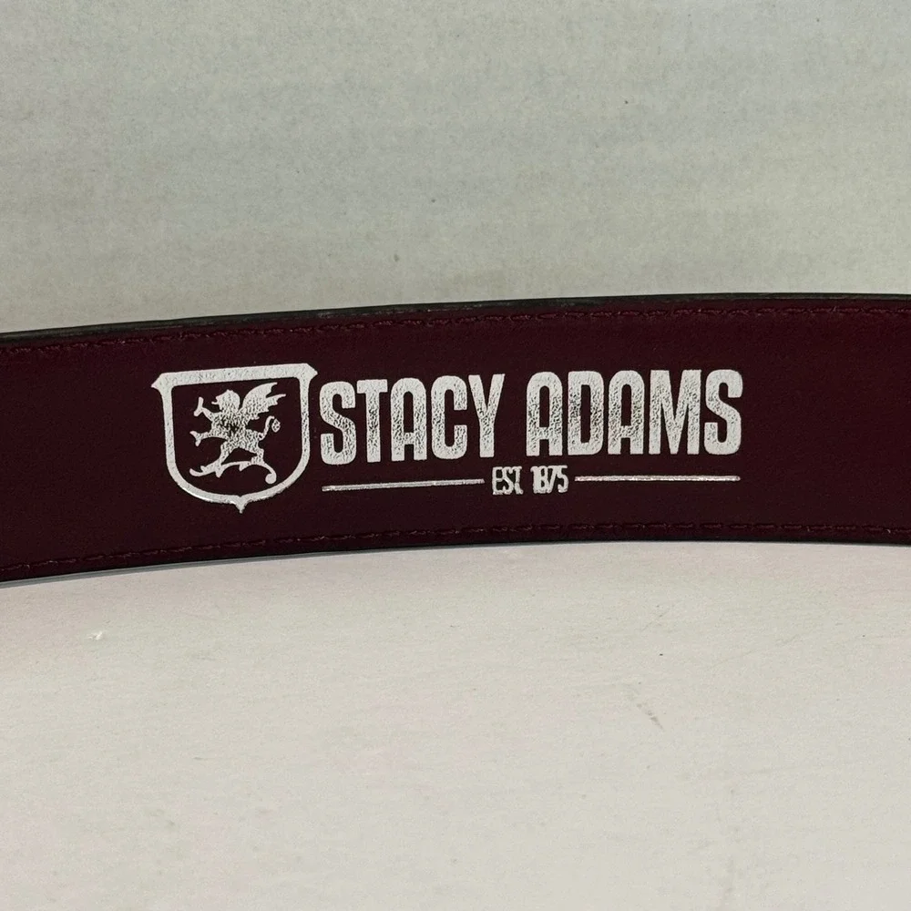 Stacy Adams Dress Belt Mens 34 Black‎ Croc Suede Brogue Detail SA537-001 Silver